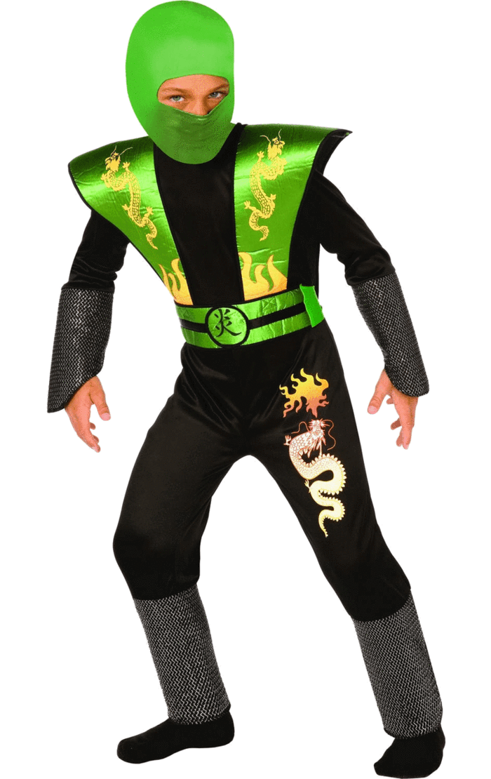 Kids Green Ninja Warrior Costume
